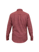 Duża męska bawełniana koszula casualowa  z fakturą splotu TOBIAS D555 Ceglana