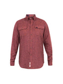 Duża męska bawełniana koszula casualowa  z fakturą splotu TOBIAS D555 Ceglana