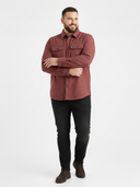 TOBIAS D555 Brick Men's Large Cotton Casual Shirt with Textured Weave