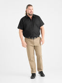 Large men's formal shirt, short sleeve, AERON D555, Black