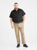 Large men's formal shirt, short sleeve, AERON D555, Black