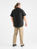 Large men's formal shirt, short sleeve, AERON D555, Black