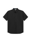 Large men's formal shirt, short sleeve, AERON D555, Black