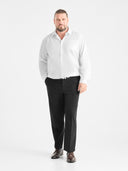 Duża męska koszula wizytowa z długim rękawem AIDEN D555 Biała