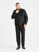 Duża męska koszula wizytowa z długim rękawem CORBIN D555 Czarna