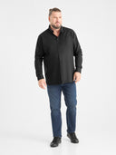 Duża męska koszula RICHARD D555 Czarna