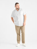 Large men's formal shirt, short sleeves, DELMAR D555, white
