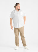 Large men's formal shirt, short sleeves, DELMAR D555, white