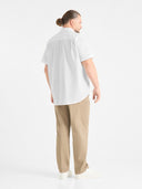 Large men's formal shirt, short sleeves, DELMAR D555, white