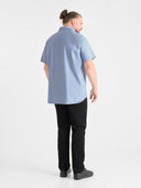 Duża męska koszula wizytowa krótki rękaw JAMES D555 Błękitna