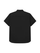 Duża męska koszula wizytowa krótki rękaw JAMES D555 Czarna