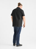 Duża męska koszula wizytowa krótki rękaw JAMES D555 Czarna