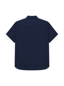 Duża męska koszula wizytowa krótki rękaw JAMES D555 Granatowa