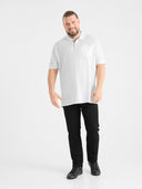 Duża męska koszulka Polo GRANT bawełniana biała