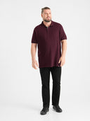 Duża męska koszulka Polo GRANT bawełniana bordowa