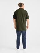 Large men's polo shirt GRANT cotton navy blue