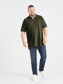 Large men's polo shirt GRANT cotton navy blue