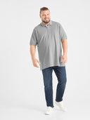 Duża męska koszulka Polo GRANT bawełniana szara