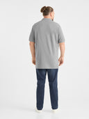 Duża męska koszulka Polo GRANT bawełniana szara