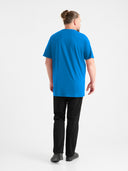 Duży męski T-shirt bawełniany FLYERS D555 Ciemnoniebieski