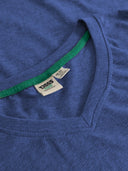 Duży męski T-shirt bawełniany V-neck SIGNATURE D555 Granatowy