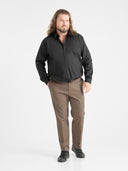 Duże męskie eleganckie spodnie wizytowe Chino BRUNO Xtenda Waist Beżowe