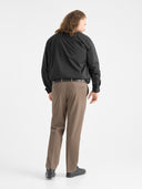 Duże męskie eleganckie spodnie wizytowe Chino BRUNO Xtenda Waist Beżowe