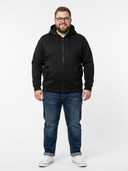 Set of large men's CANTOR Rockford black zip-up hoodie and large men's regular fit AMBROSE D555 dark blue jeans