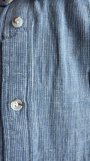 Duża męska koszula bawełniano lniana krótki rękaw FALMOUTH -D555 niebieska