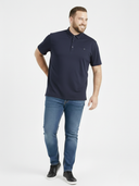 Large men's polo shirt GRANT cotton navy blue
