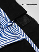 Large Men's Elegant Chino Trousers BRUNO Xtenda Waist Navy Blue (indigo)