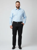 Large Men's Elegant Chino Trousers BRUNO Xtenda Waist Navy Blue (indigo)