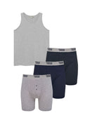 Zestaw duży męski podkoszulek FABIO D55 szary i męskie bokserki 3-pak DRIVER 2 D555