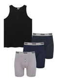 Set of men's cotton undershirt FABIO D555 black and men's 3-pack boxers DRIVER 2 D555 three colors