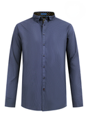 MIDDLESBROUGH D555 Men's Large Cotton Printed Shirt with Long Sleeves, Navy Blue