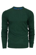 Large men's casual cotton sweater M11 dark green