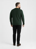 Duży męski sweter casual bawełniany ARTHUR  ciemnozielony