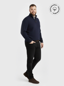 CARTER Men's Large Cotton Sweater with Half Zip, Navy Blue