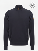 CARTER Men's Large Cotton Sweater with Half Zip, Navy Blue