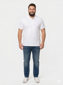 PROMODORO Polo Superior Men's Large Cotton Piqué T-Shirt - White