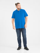 Duża męska koszulka polo bawełniana Polo PORA210 Ciemnoniebieska