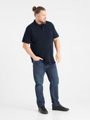 Duża męska koszulka Polo bawełniana POLO PORA210 granatowa