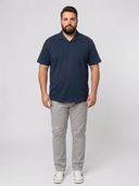 Koszula letnia męska z krótkim rękawem bawełniana CONNOR granatowa plus size
