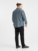 Duża męska koszula jeansowa regular fit WESTERN stonewash niebieska