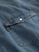 Duża męska koszula jeansowa regular fit WESTERN stonewash niebieska